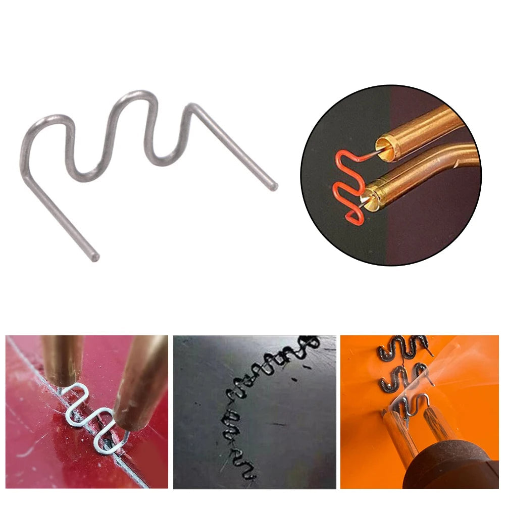 0.8 mm S tipi tampon tamir teli plastik kaynak için 100 adet