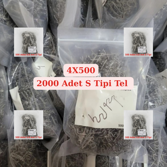 2000 Adet  Çelik Tamir Teli – 0,8 mm  S Model Plastik Kaynak Yedek Ucu