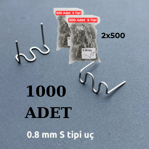 1000 Adet 0.8mm S Model Plastik Kaynak Tamir Teli – 2x500 Paket
