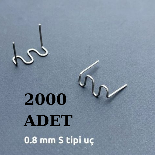 2000 Adet (4x500)   Çelik Tamir Teli – 0,8 mm  S Model Plastik Kaynak Yedek Ucu