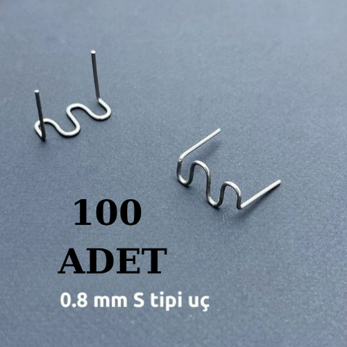 100 Adet Çelik  Tamir Teli – 0.8 mm S Model  Plastik Kaynak Yedek Ucu