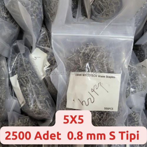 2500 Adet (5x5) S Tipi Tamir Teli – Plastik Kaynak Yedek Uç
