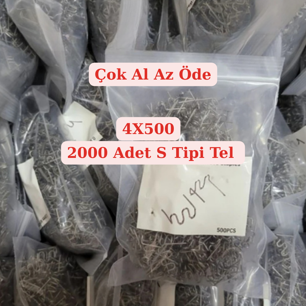 2000 Adet  Çelik Tamir Teli – 0,8 mm  S Model Plastik Kaynak Yedek Ucu
